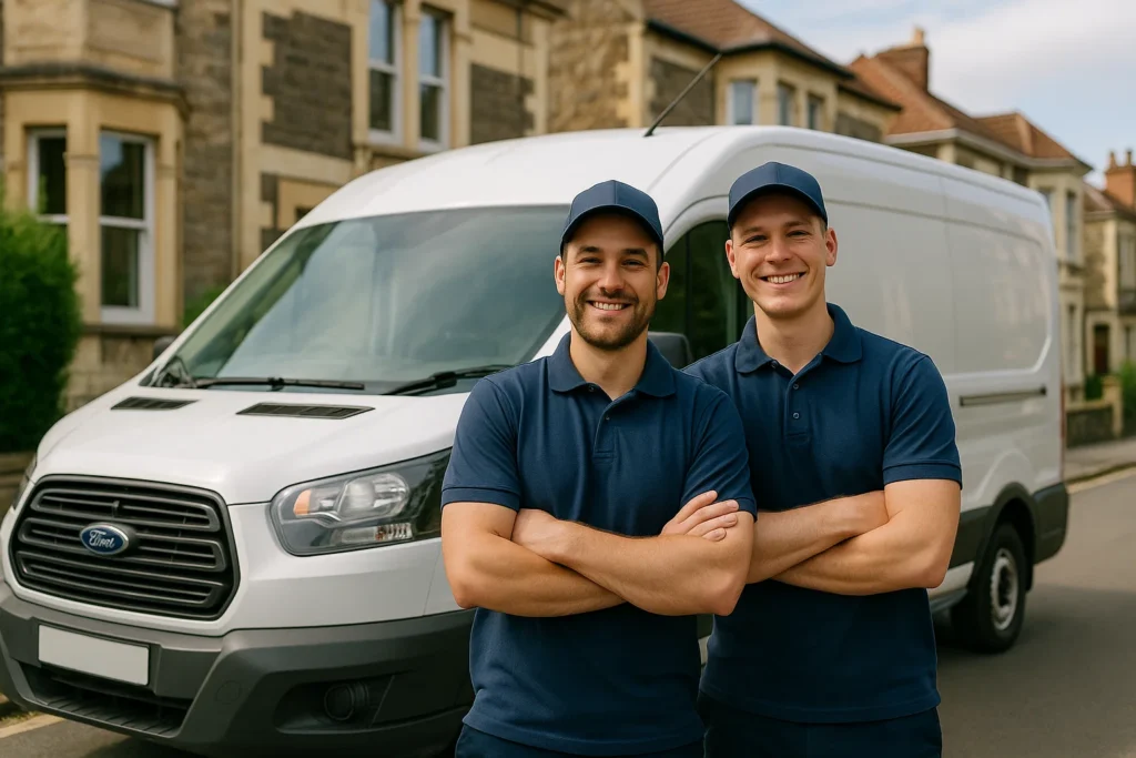 Man and van service loading household goods into a spacious van for a residential move